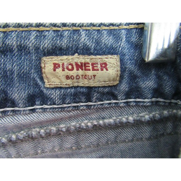 Silver Women Jeans Size 26 Blue Pioneer Boot Cut Mid Rise Faded Dark denim - Picture 5 of 6